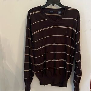 Izod brown striped sweater large